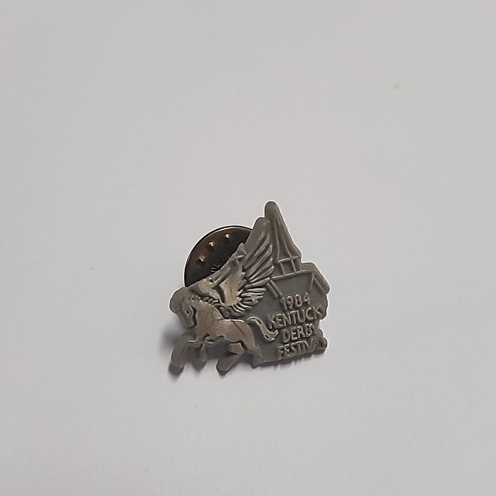 Kentucky Derby Festival 1984 Silver Pegasus Lapel Pin
